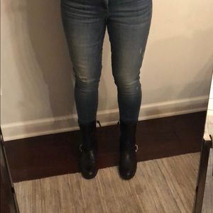 Black mid rise boots